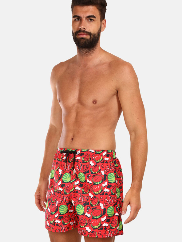 Styx Червен мъжки бански костюм с шарка Styx Melons