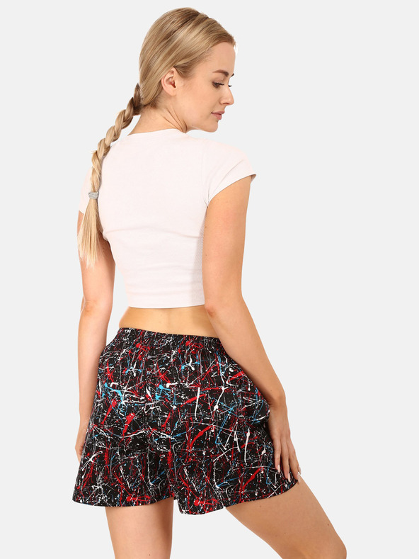 Styx Червено и черно дамски шарени шорти за сън Styx Jáchym