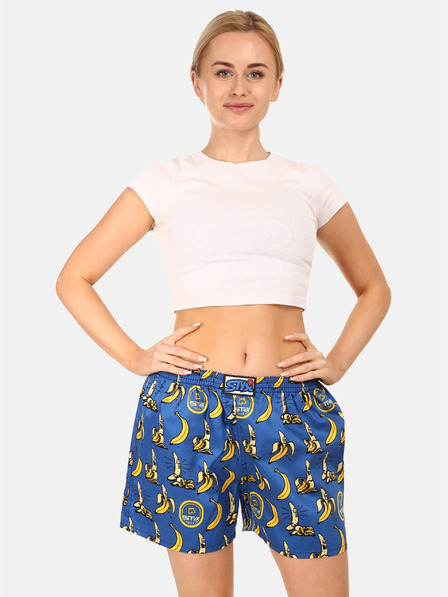 Styx Жълто-сини дамски шарени шорти за сън Styx Bananas