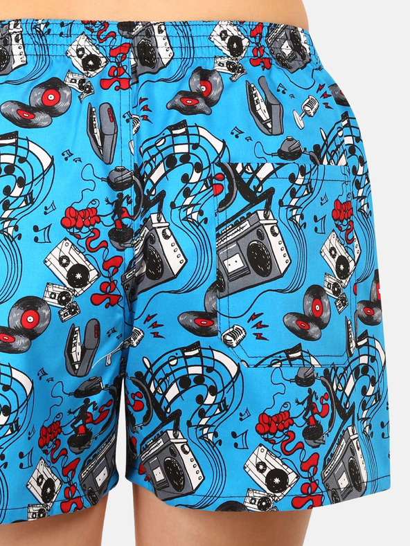 Styx Сини дамски шарени шорти за сън Styx Music