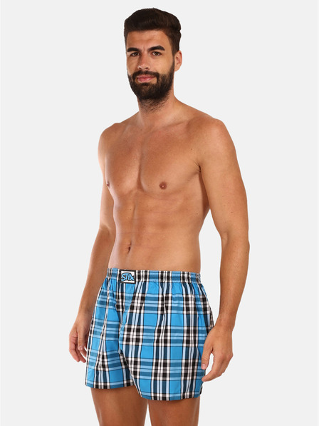 Styx Сини мъжки карирани къси панталони Styx