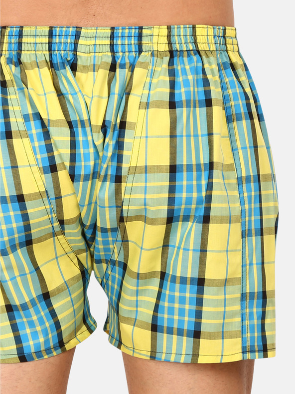 Styx Синьо-жълти мъжки карирани шорти Styx