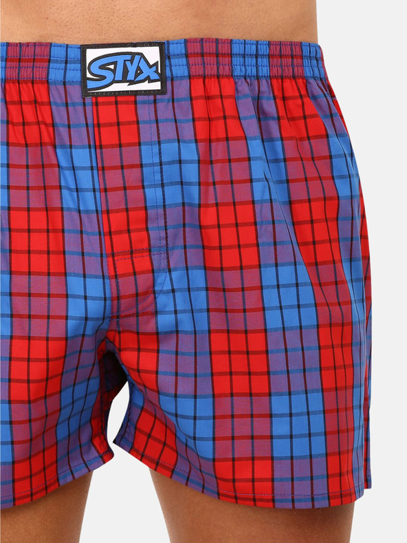 Styx Червени и сини мъжки карирани къси панталони Styx