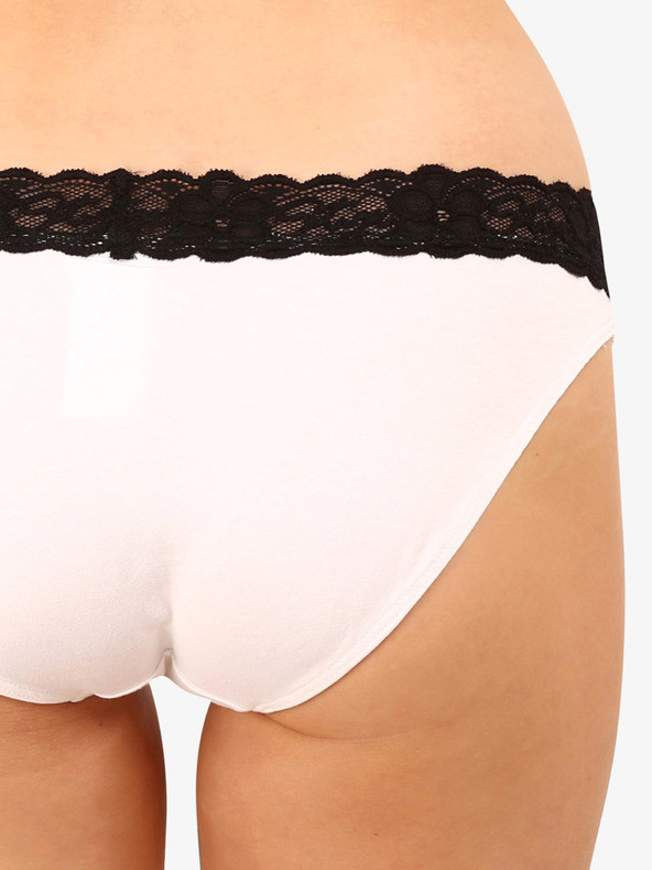 Styx Черно-бели дамски бикини с дантелени детайли Styx