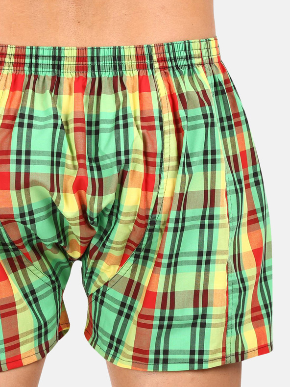 Styx Жълто-зелени мъжки карирани къси панталони Styx