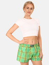 Styx Жълто-зелени дамски карирани шорти Styx