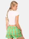 Styx Жълто-зелени дамски карирани шорти Styx