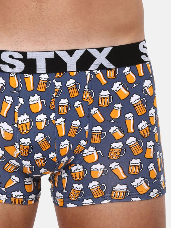 Styx Сиви мъжки боксерки с шарка Styx Beer