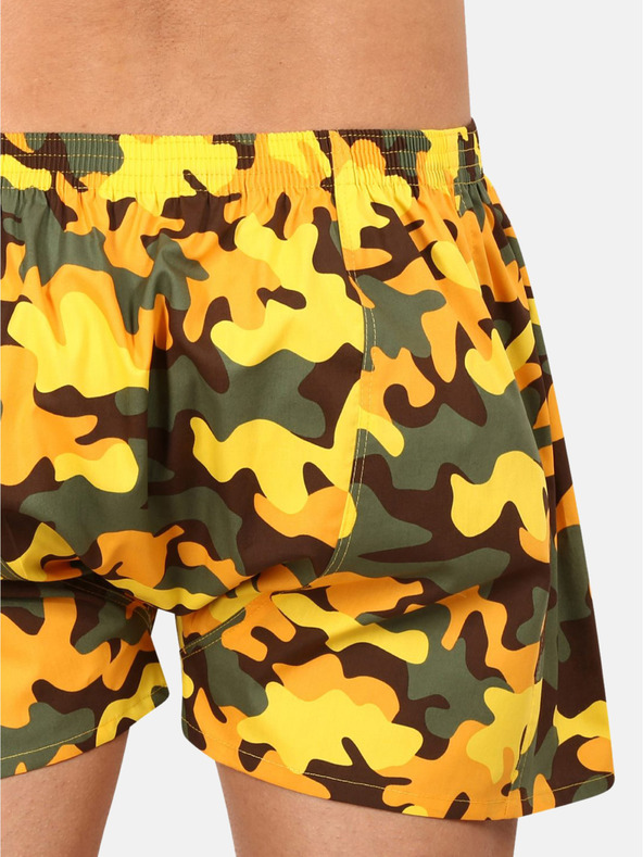 Styx Хаки-жълти мъжки боксерки с шарка Styx