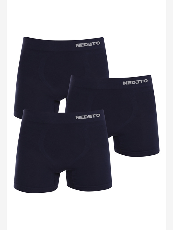 Nedeto Комплект от три безшевни боксерки в тъмно синьо Nedeto