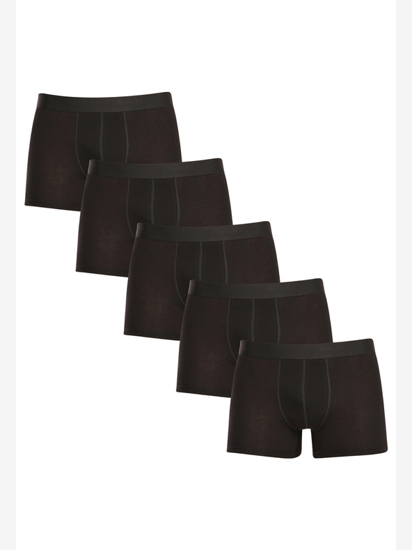 Nedeto Комплект от пет мъжки боксерки плюс размер в черно Nedeto