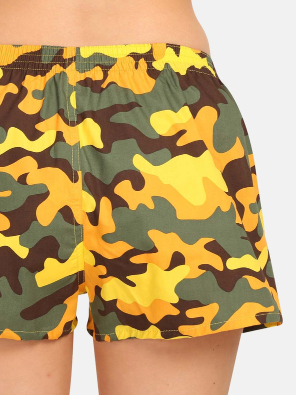 Styx Жълти дамски камуфлажни шорти Styx art