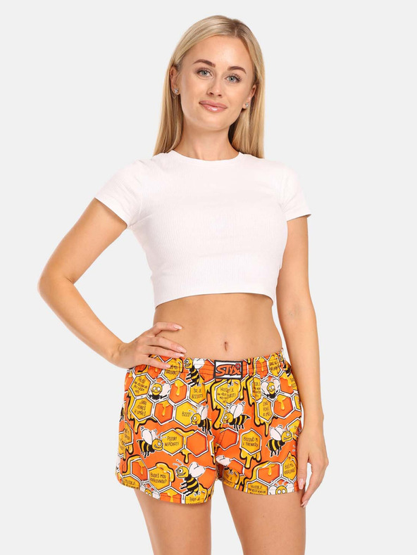 Styx Оранжеви дамски къси панталони Styx art Пчели