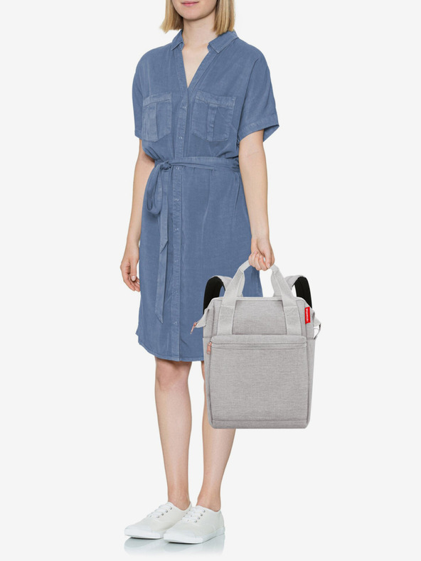 Reisenthel Светлосиво кафяво 2в1 Раница и чанта Reisenthel Allrounder R Twist Sky rose