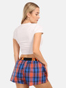 Styx Оранжево-сини дамски карирани къси панталони Styx