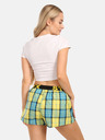 Styx Жълти дамски карирани шорти Styx