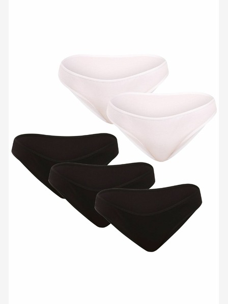 Nedeto Комплект от пет дамски бикини в черно и бяло Nedeto