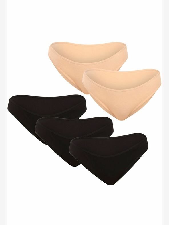 Nedeto Комплект от пет дамски бикини в черно и розово Nedeto