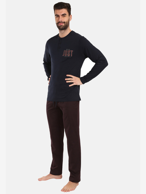 Nedeto Мъжка пижама Nedeto в бордо и черно