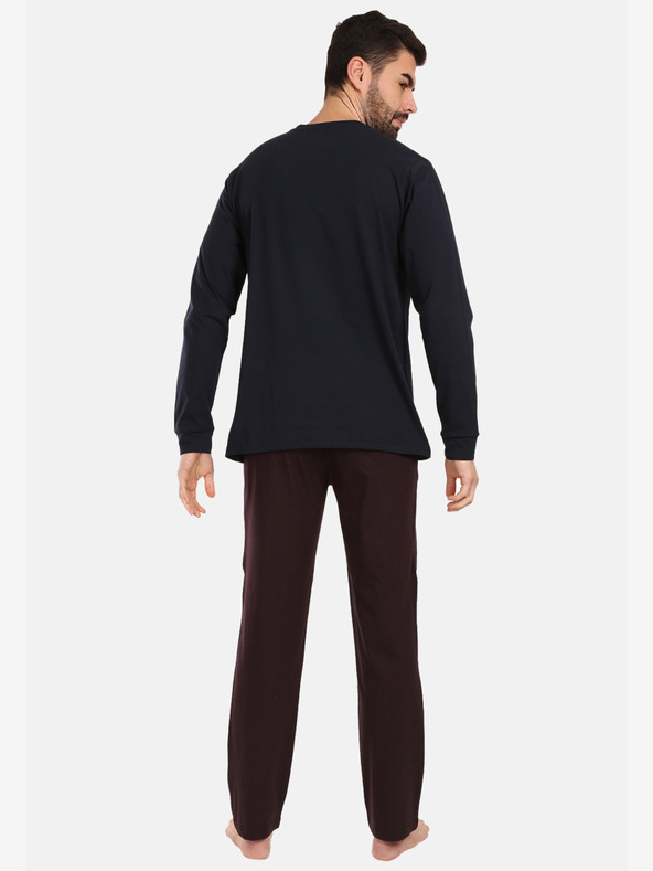 Nedeto Мъжка пижама Nedeto в бордо и черно