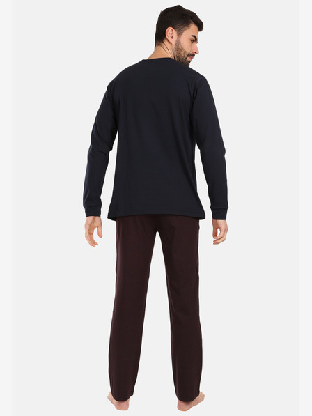 Nedeto Мъжка пижама Nedeto в бордо и черно