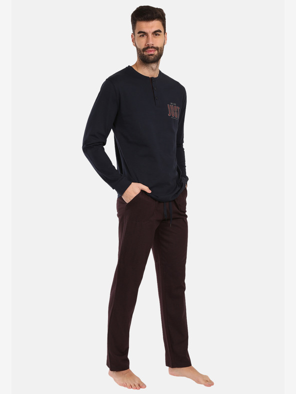 Nedeto Мъжка пижама Nedeto в бордо и черно