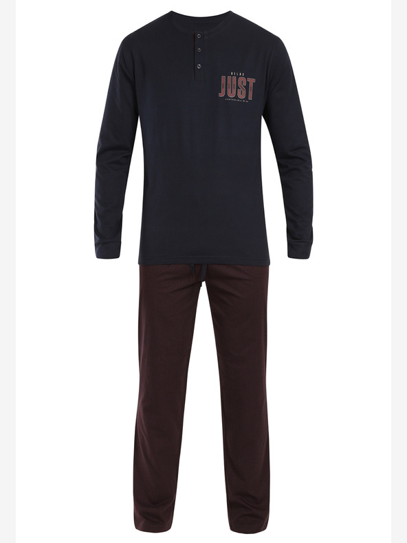 Nedeto Мъжка пижама Nedeto в бордо и черно