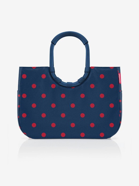 Reisenthel Тъмно синя дамска чанта на точки Reisenthel Loopshopper L Frame Mixed Dots