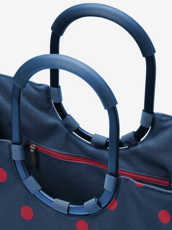 Reisenthel Тъмно синя дамска чанта на точки Reisenthel Loopshopper L Frame Mixed Dots