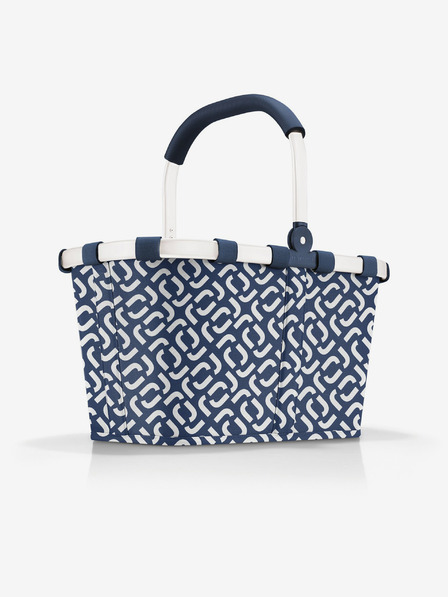 Reisenthel Тъмно синя шарена чанта Reisenthel Carrybag Frame Signature Navy