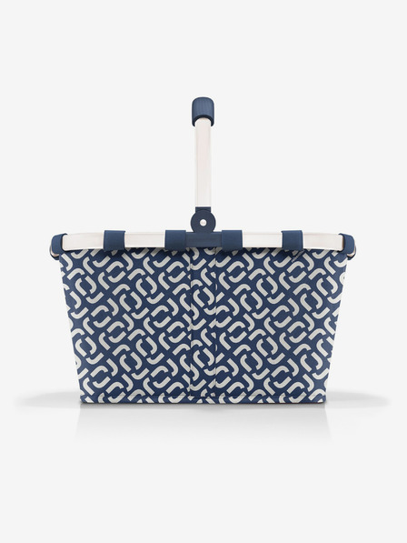 Reisenthel Тъмно синя шарена чанта Reisenthel Carrybag Frame Signature Navy