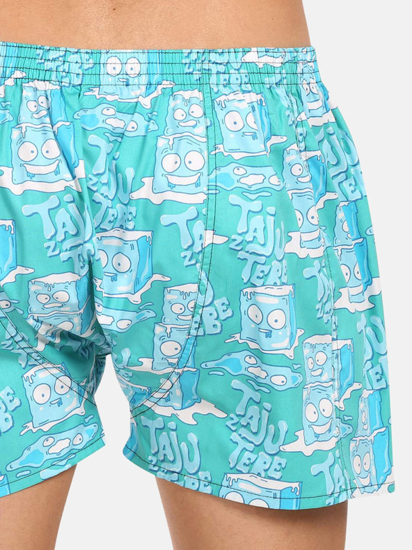 Styx Комплект от три мъжки къси панталони с шарка в тюркоазено, светлозелено и кафяво STYX