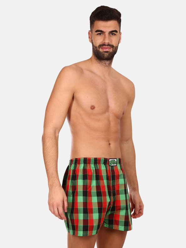 Styx Комплект от три мъжки карирани къси панталони в червено, жълто и зелено STYX