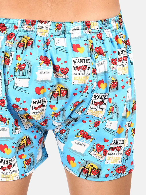 Styx Комплект от три мъжки шарени шорти в светлосиньо, сиво и червено STYX