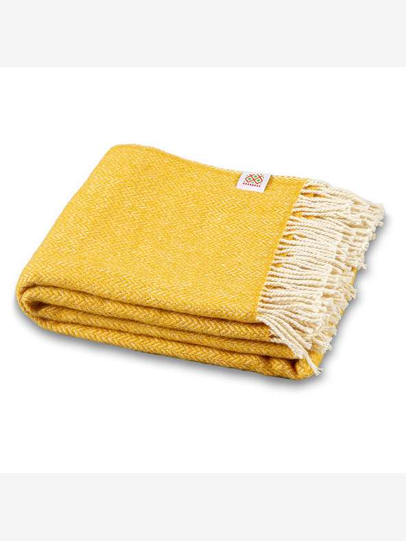 Balkanova Вълнено одеяло Elma I - жълта горчица