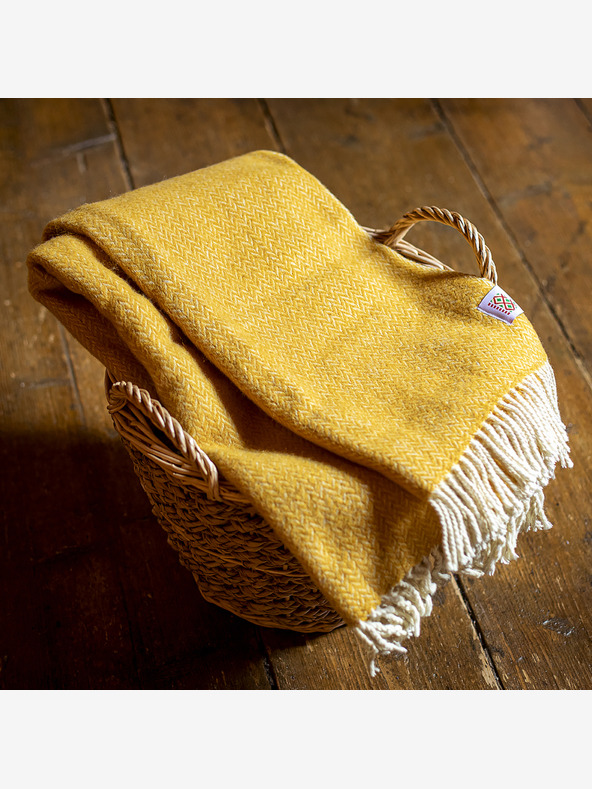 Balkanova Вълнено одеяло Elma I - жълта горчица