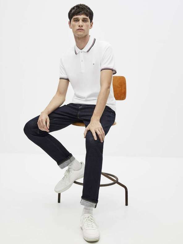 Celio Бяла мъжка поло риза Celio Necetwo