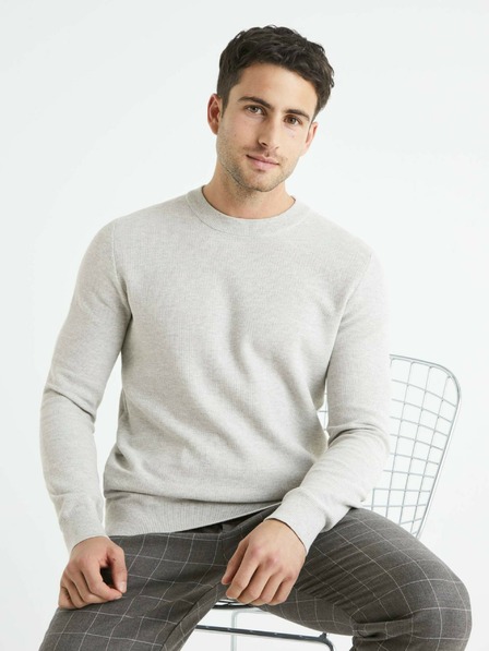 Celio Светлосив мъжки пуловер Celio Bepic