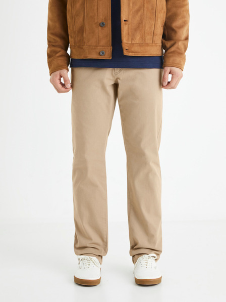 Celio Бежови мъжки панталони тип "чино" Celio