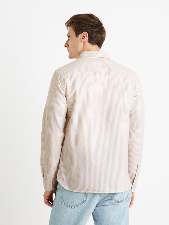 Celio Бежова обикновена риза тип "оксфорд" Celio Caoxfordy