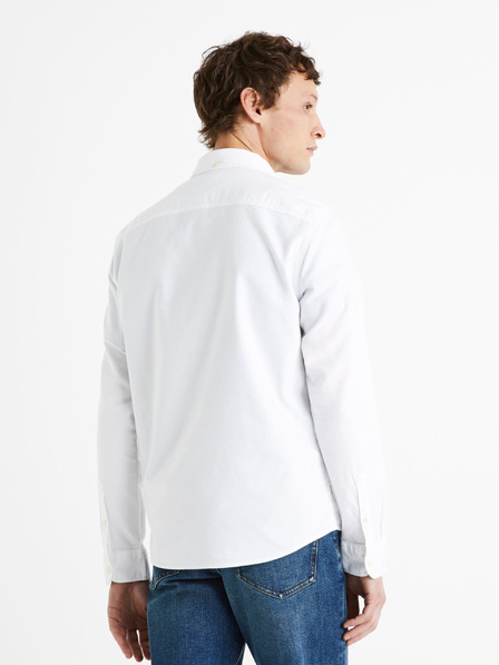 Celio Бяла мъжка памучна риза Celio Daxford