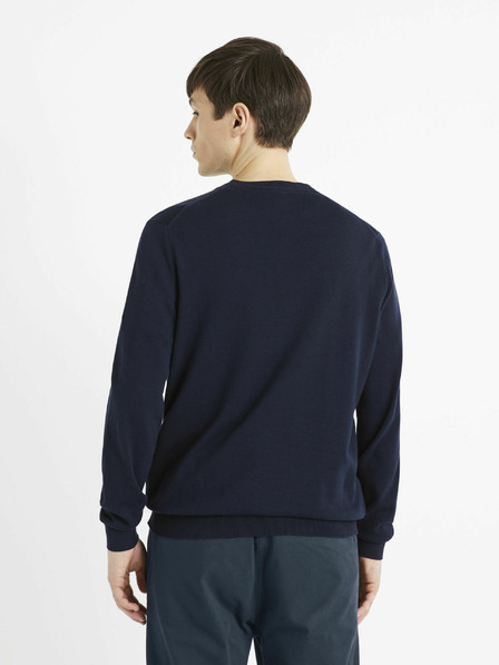 Celio Тъмносин мъжки основен пуловер Celio Decotonv