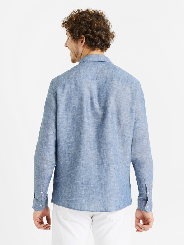 Celio Синя мъжка ленена риза Celio Daflix