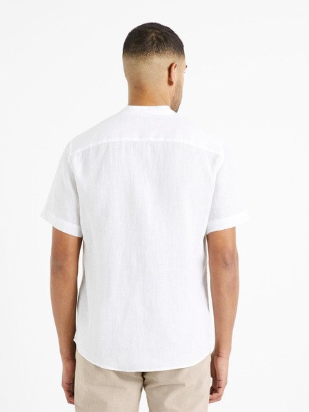 Celio Бяла мъжка ленена риза Celio Damopoc
