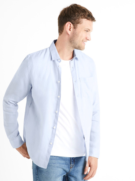 Celio Светлосиня мъжка ленена риза Celio Daflix