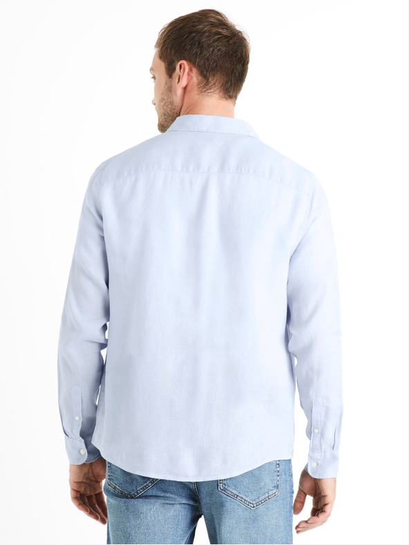 Celio Светлосиня мъжка ленена риза Celio Daflix