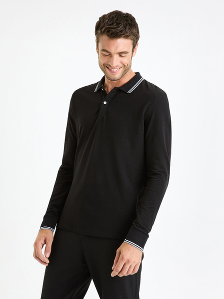 Celio Черна мъжка основна поло риза Celio Decolml