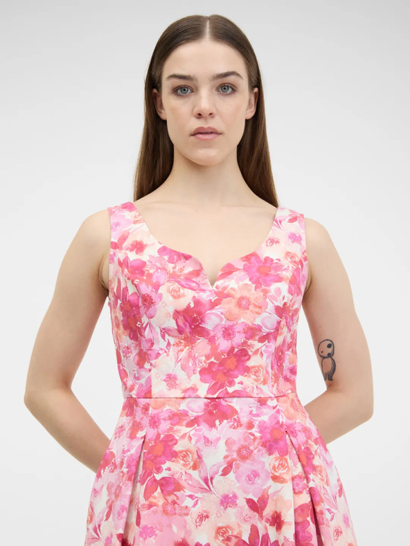 Orsay Розова дамска рокля на цветя ORSAY