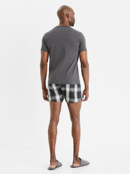 Celio Сива мъжка карирана къса пижама Celio Gipyshort2