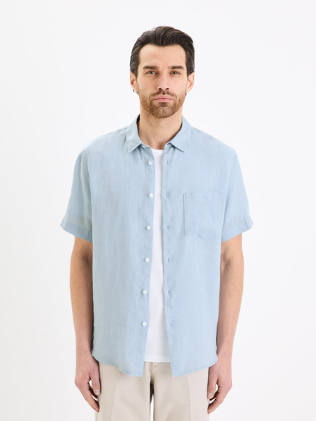 Celio Светлосиня мъжка ленена риза Celio Damarlin